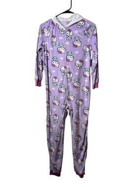 Hello Kitty Lavender Hooded One-Piece Pajama Footie with Pink Accents